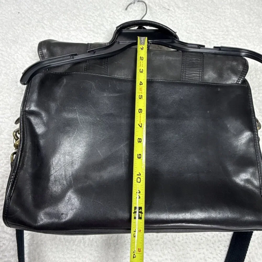 (B7) Tumi Dakota Briefcase Mens Large Black Leather Satchel Messenger Bag
